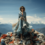 Woman on a pile of fashion waste Latin Biz Today