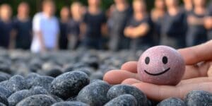 Emotional intelligence workshops, understanding expressions and empathy, happy, smile.