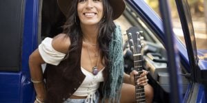 Latina with a guitar