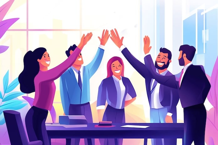 employees celebrate success