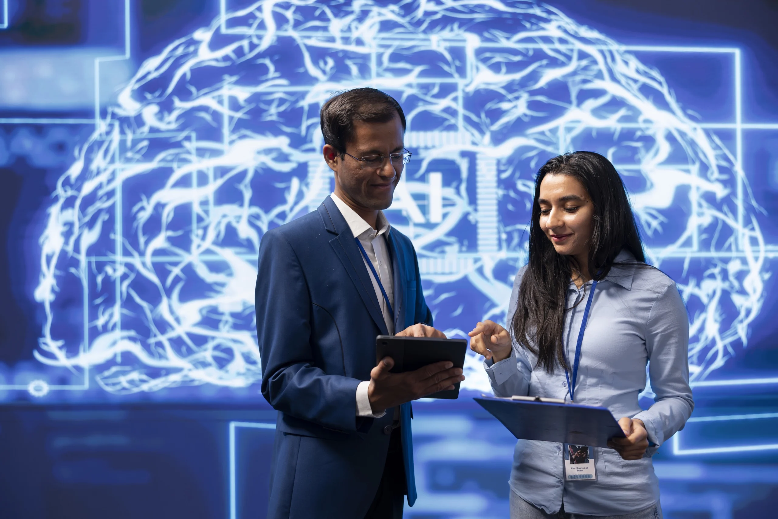 Executives evaluating AI results